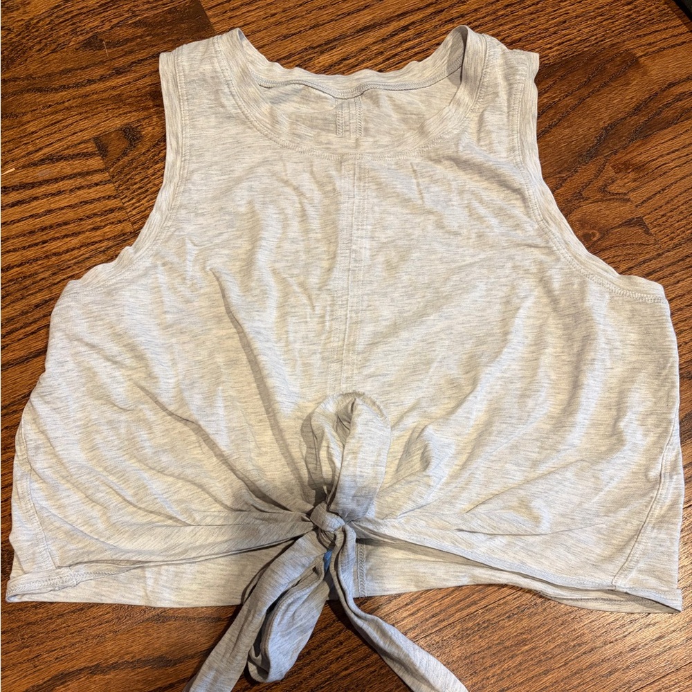 Lululemon Gray Tie-Front Crop Tank Top